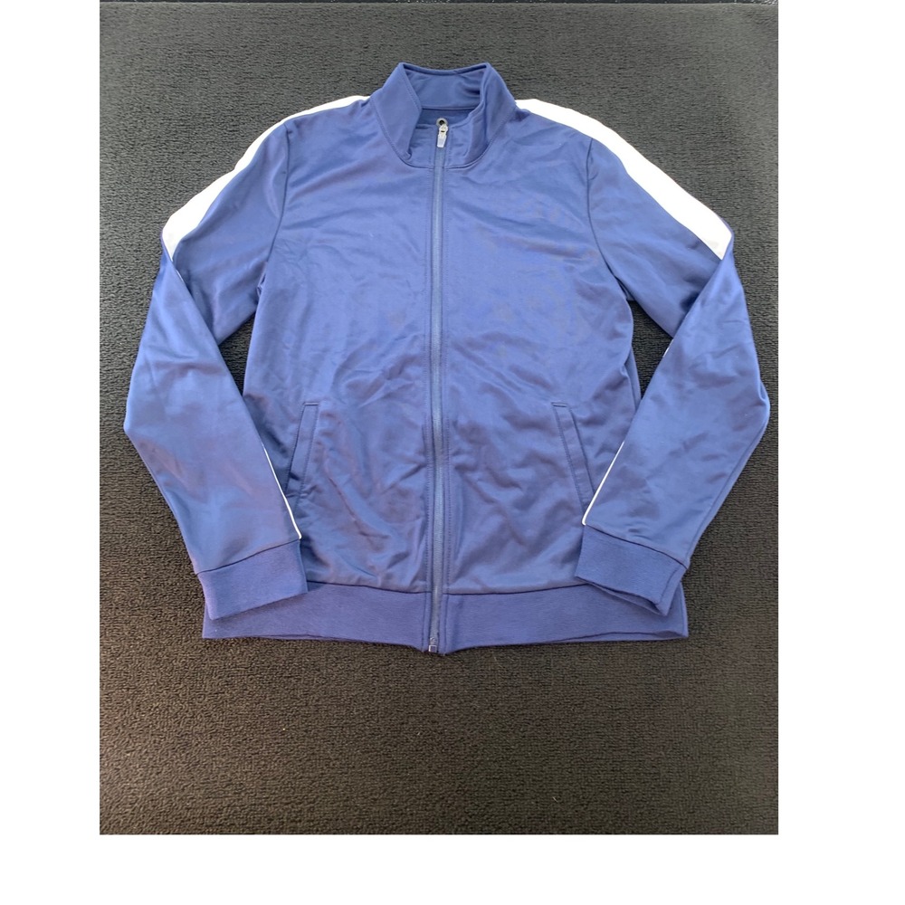 SPORT‎ TEK Ladies Blue Full Zip Track Jacket Athletic Stripes Size M